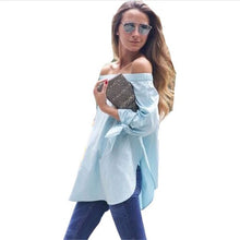 Off Shoulder Blouse Sexy Tops Long Sleeve Bow-knot Blouses And Shirts Women Loose Split Women Tops Blusas