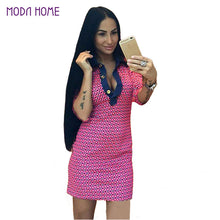 new-fashion-sexy-women-dress-plaid-print-turn-down-collar-3-4-sleeve-bodycon-dress-button-front-mini-dress-rose-white BBL