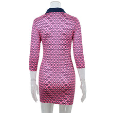 new-fashion-sexy-women-dress-plaid-print-turn-down-collar-3-4-sleeve-bodycon-dress-button-front-mini-dress-rose-white BBL