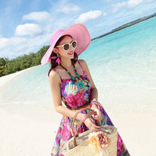 hats-for-women-floppy-hat-wide-brim-bow-ornament-sun-hat-foldable-beach-cap-women BBL