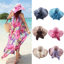 hats-for-women-floppy-hat-wide-brim-bow-ornament-sun-hat-foldable-beach-cap-women BBL