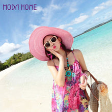 hats-for-women-floppy-hat-wide-brim-bow-ornament-sun-hat-foldable-beach-cap-women BBL