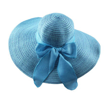 hats-for-women-floppy-hat-wide-brim-bow-ornament-sun-hat-foldable-beach-cap-women BBL