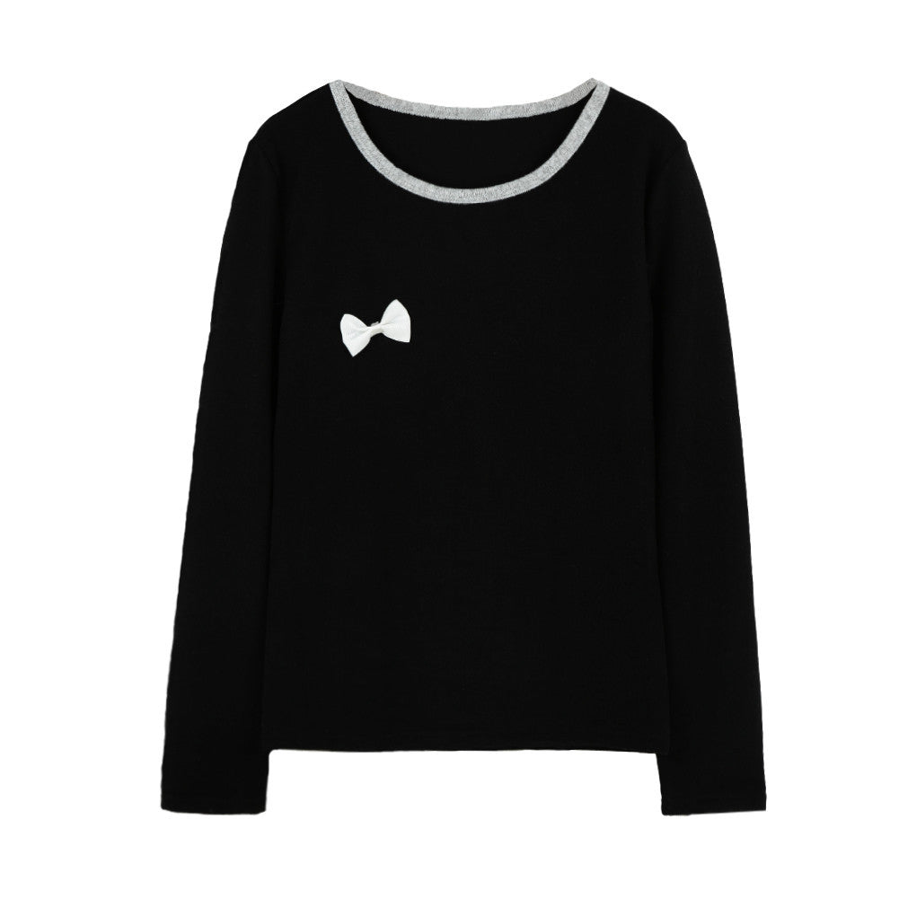 t-shirt-women-tops-girl-bowknot-o-neck-long-sleeve-pullover-casual-t-shirt-tee-streetwear-grey-black BBL