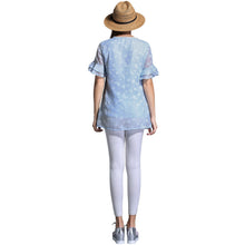women-blouse-plus-size-o-neck-double-layers-chiffon-shirt-butterfly-jacquard-ruffled-short-sleeves-top-blue-blusas BBL