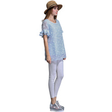 women-blouse-plus-size-o-neck-double-layers-chiffon-shirt-butterfly-jacquard-ruffled-short-sleeves-top-blue-blusas BBL