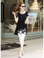 women-blouses-embroidery-o-neck-short-sleeve-chiffon-blouse-white-black-loose-fit-casual-tops-blusa-feminina BBL