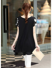 women-blouses-embroidery-o-neck-short-sleeve-chiffon-blouse-white-black-loose-fit-casual-tops-blusa-feminina BBL
