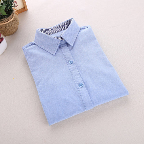 women-blouses-striped-turn-down-collar-button-placket-shirt-solidcolor-long-sleeve-women-tops-blusas-plus-size BBL