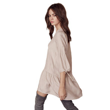 women-dress-deep-v-neck-3-4-lantern-sleeve-casual-dress-vintage-tassel-woman-boho-dress-vestidos BBL