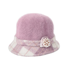 new-fashion-women-fedora-hat-faux-rabbit-fur-bucket-top-hat-pearl-diamond-contrast-derby-hat-felt-hats-warm-cap-headwear BBL