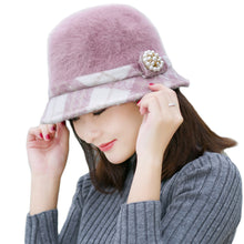 new-fashion-women-fedora-hat-faux-rabbit-fur-bucket-top-hat-pearl-diamond-contrast-derby-hat-felt-hats-warm-cap-headwear BBL