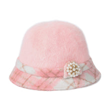 new-fashion-women-fedora-hat-faux-rabbit-fur-bucket-top-hat-pearl-diamond-contrast-derby-hat-felt-hats-warm-cap-headwear BBL