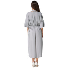 women-jumpsuit-v-neck-choker-half-flare-sleeves-chiffon-rompers-pockets-elastic-waist-loose-playsuit-black-grey-blue BBL