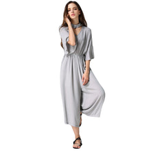 women-jumpsuit-v-neck-choker-half-flare-sleeves-chiffon-rompers-pockets-elastic-waist-loose-playsuit-black-grey-blue BBL