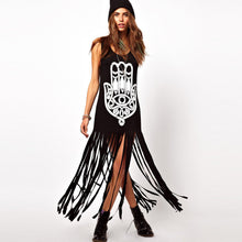 women-maxi-dress-geometry-print-tassel-casual-dresses-sleeveless-long-tank-dress-sundress-black BBL