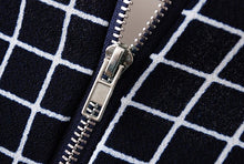 women-plaid-pattern-dress-turn-down-collar-short-sleeve-checked-casual-shift-dress-vestido-de-festa-dark-blue BBL