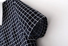 women-plaid-pattern-dress-turn-down-collar-short-sleeve-checked-casual-shift-dress-vestido-de-festa-dark-blue BBL