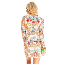 women-sexy-bodycon-dress-floral-print-o-neck-long-sleeve-pencil-dress-bandage-dress-clubwear-yellow BBL