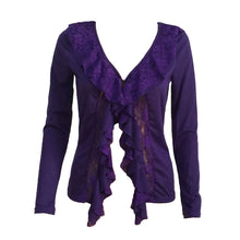 women-slim-coat-hollow-lace-ruffle-deep-v-neck-long-sleeve-thin-sexy-outwear-coat-purple BBL