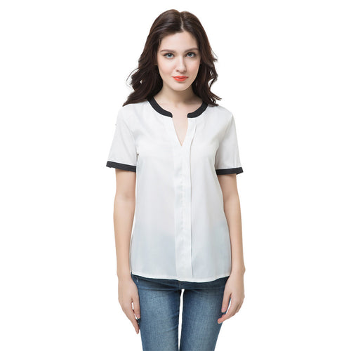 women-tops-and-blouse-v-neck-short-sleeve-chiffon-shirt-women-blouses-plus-size-causal-blusa-white BBL