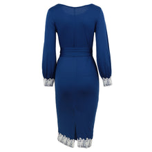 women-dress-lantern-sleeves-lace-patchwork-knee-length-pencil-dress-elegant-office-dress-vestidos-royal-blue BBL