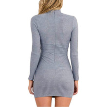new-korean-fashion-women-black-gray-dress-sexy-mini-long-sleeve-slim-fit-v-neck-knitwear-dress BBL