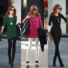 new-korean-women-t-shirt-rhinestone-decoration-long-pullover-o-neck-long-sleeves-basic-women-tops-blusas-black-rose-dark-green BBL