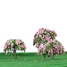 plastic-trees-model-train-layout-garden-scenery-4pcs-white-and-pink-flower-trees-model-diorama-miniature-popular-model-toys BBL