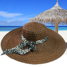 women-sun-hat-straw-hat-wide-large-brim-beach-cap-with-leopard-ribbon-orange BBL
