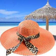 women-sun-hat-straw-hat-wide-large-brim-beach-cap-with-leopard-ribbon-orange BBL