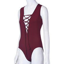 Sexy Women Bodysuit Plunge V Neckline Lace Up Tie Front Stretch Playsuit Leotard Jumpsuit Overalls Enteritos Mujer Club Wear