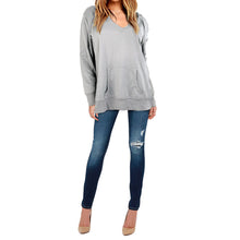 new-sexy-women-deep-v-neck-hoodies-sweatshirt-long-sleeve-hoody-kangaroo-pocket-solid-loose-jumper-pullover-black-grey-tracksuit BBL