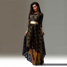 Long Dress Sexy Women Dresses Three Quarter Long Maxi Lace Dress Prom Ballgowns Asymmetrical Hem Vestidos M0100
