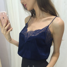 Style Women Velvet Tops Sexy Velvet Lace Patchwork Pink Blue Velvet Fabric Tanks Camis Sexy Casual Lace Women Top