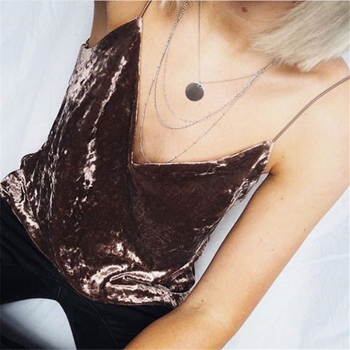 Style Women Sexy Velvet Camis Top Sexy Deep V-Neck Camisole Tank Women Slim Sleeveless Tank Top Casual Camisole Tops