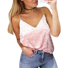 Style Women Sexy Velvet Camis Top Sexy Deep V-Neck Camisole Tank Women Slim Sleeveless Tank Top Casual Camisole Tops