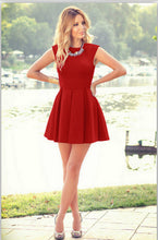 Dresses Women Ladies Pleated Mini Solid Dress High Waist O Neck Sleeveless Candy Colors For Sexy LadiesLX083