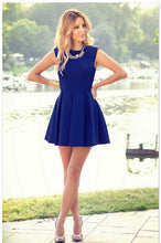 Dresses Women Ladies Pleated Mini Solid Dress High Waist O Neck Sleeveless Candy Colors For Sexy LadiesLX083