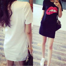 new-style-short-sleeve-sequins-lip-casual-t-shirt-shape-black-white-dress-plus-size-women-clothing BBL
