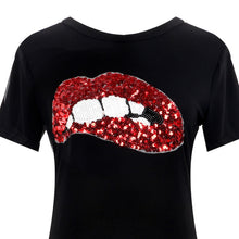 new-style-short-sleeve-sequins-lip-casual-t-shirt-shape-black-white-dress-plus-size-women-clothing BBL