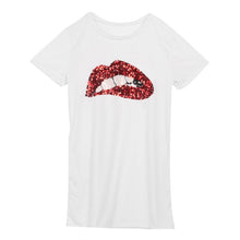new-style-short-sleeve-sequins-lip-casual-t-shirt-shape-black-white-dress-plus-size-women-clothing BBL