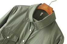 women-shirts-chest-pockets-embroidery-turn-down-collar-long-sleeves-button-casual-women-tops-loose-blouse-army-green BBL