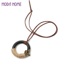 new-vintage-women-necklace-wooden-circle-leaf-pendants-bohemia-long-rope-necklace-ladies-sweater-chain-jewelry BBL