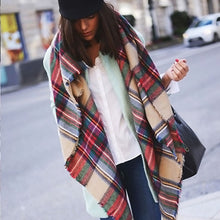 new-women-blanket-oversized-tartan-plaid-scarf-wrap-shawl-poncho-jacket-coat-stole BBL