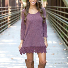 new-women-casual-lace-dress-long-sleeve-knitted-purple-dresses BBL