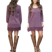 new-women-casual-lace-dress-long-sleeve-knitted-purple-dresses BBL