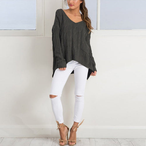 new-women-clothing-criss-cross-top-backless-knitted-sweater-warm-knitwear-loose-jumpers-white-pullover-outwear BBL