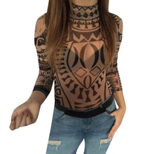 new-women-ladies-printing-slim-bodycon-long-sleeve-club-playsuits-jumpsuit-tops-transparent-bodysuits-tops BBL