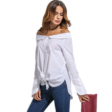 new-women-off-shoulder-blouse-fold-over-slash-neck-blusas-slit-at-cuff-self-tie-asymmetric-hem-casual-top-white-camisa-feminina BBL
